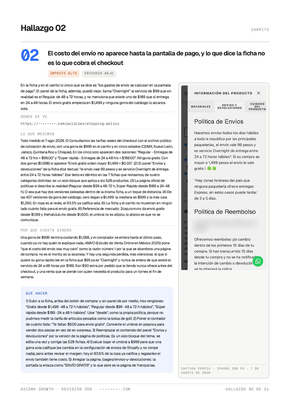 Hallazgo 02, con su captura y su fix